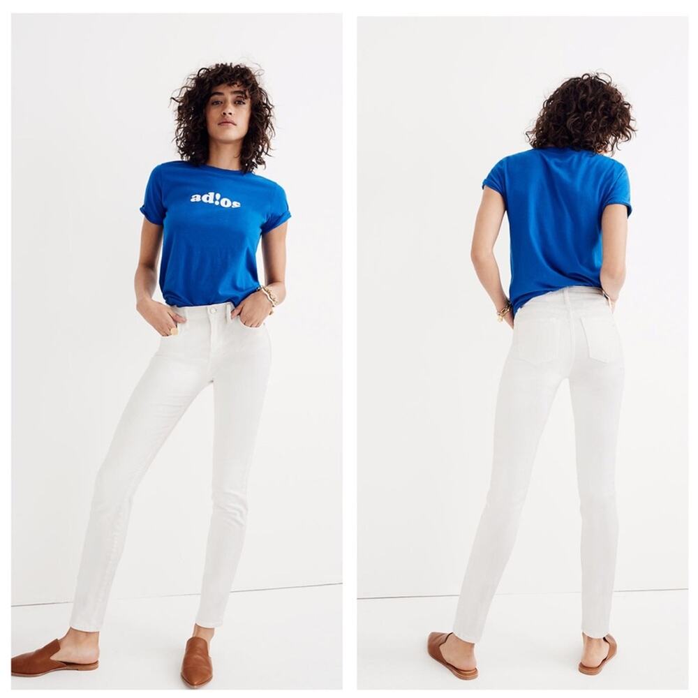Madewell 9" High-Rise Skinny White Stretch Jeans Size 26
